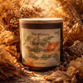 Orange and Sandalwood Candle 10 oz Citrus Wood Scented Soy Candle Warm Earthy Home Fragrance The Wickery