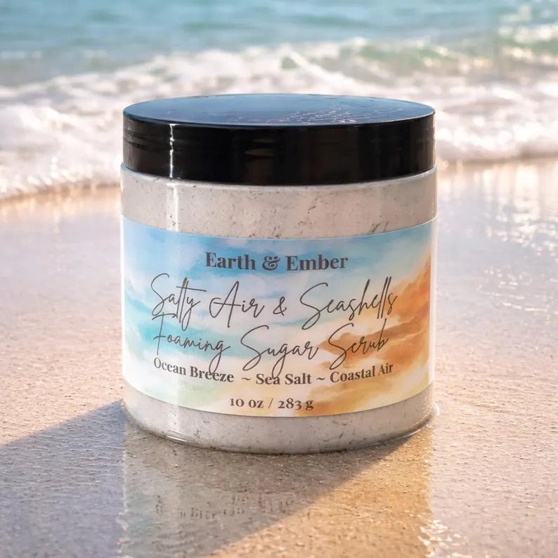 Whipped Foaming Sugar Scrub Exfoliating Body Scrub Moisturizing Handmade Skincare Earth and Ember