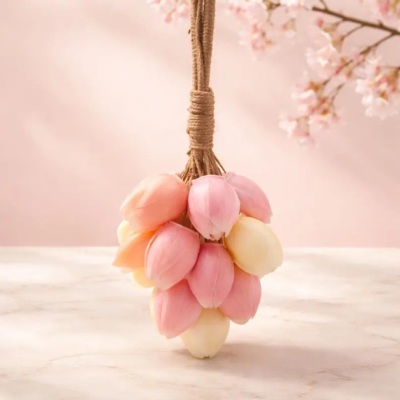 Handmade Tulip Soap Bouquet Gift Set, Goat Milk Soap On A Rope, Spring Floral Decor