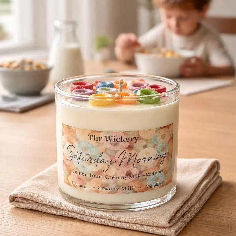 Froot Loops Scented Cereal Candle: Nostalgic Saturday Morning Breakfast - 10 oz