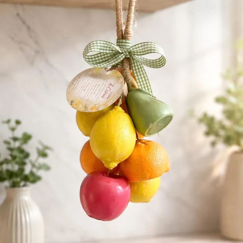 Orchard & Citrus Goat Milk Soap on a Rope | Kitchen Hanging Fruit Soap