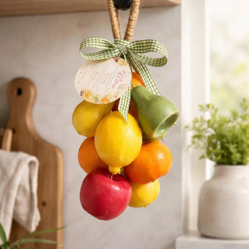 Orchard & Citrus Goat Milk Soap on a Rope | Kitchen Hanging Fruit Soap