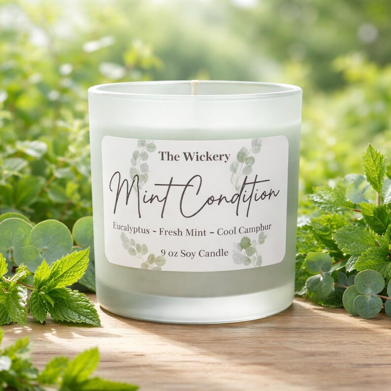 Eucalyptus Mint Soy Candle | Fresh Clean Spa Fragrance (10 oz)