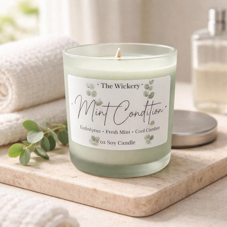 Eucalyptus Mint Soy Candle | Fresh Clean Spa Fragrance (10 oz)