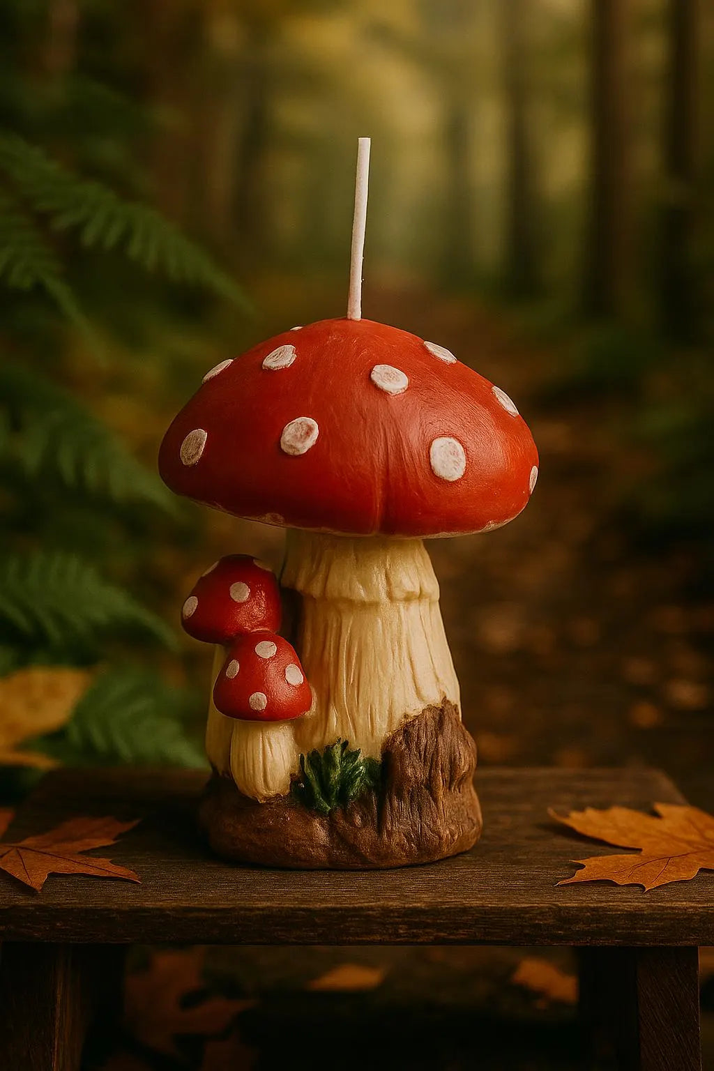 Forest Forage Mushroom Candle – Handpainted Fungi-Inspired Candle with Woodsy Scent | The Wickery