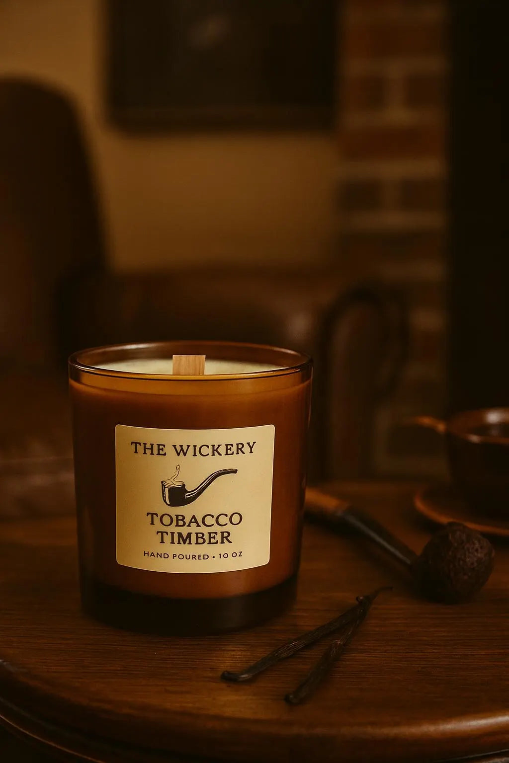 Tobacco Timber | Hand-Poured Candle – Smoked Woods, Sweet Tobacco & Warm Amber