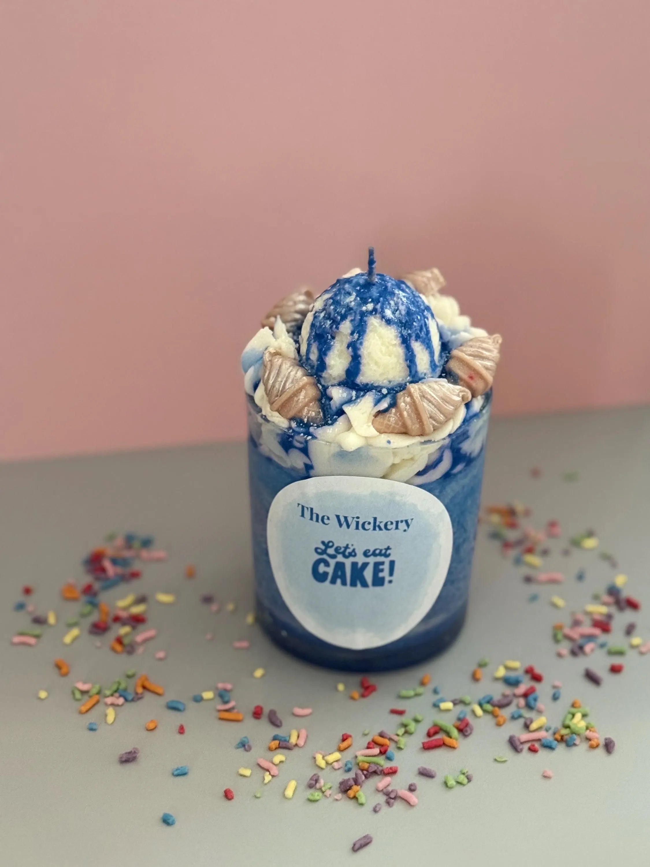 Birthday Cake Candle: Hand-Poured Dessert Candle with Whipped Wax Topping