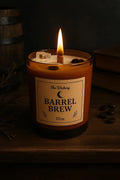 Whiskey Coffee Scented Soy Candle: Barrel Brew with Wood Wick