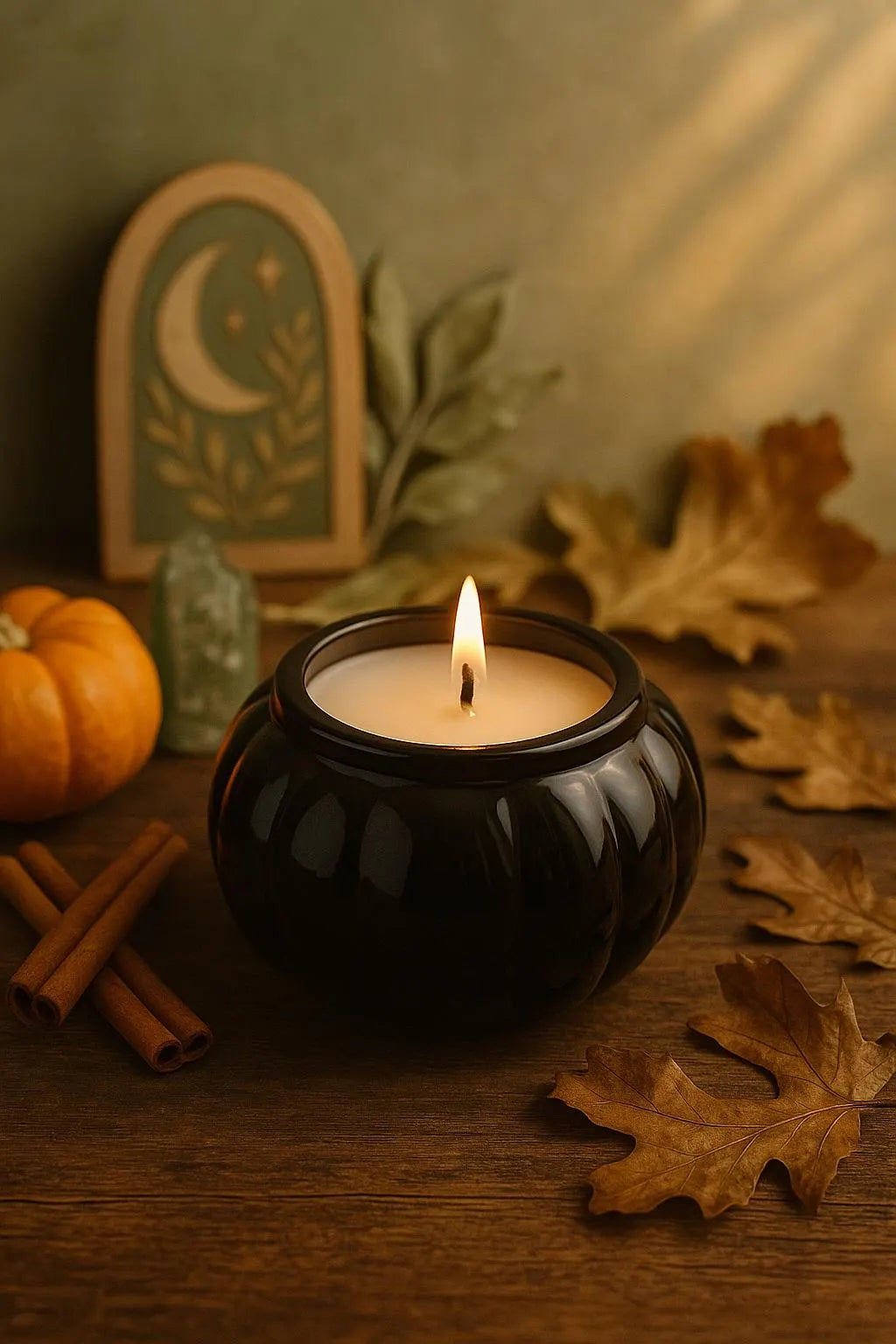 Pumpkin Pie Candle | Black Pumpkin Jar, Soy Coconut Wax