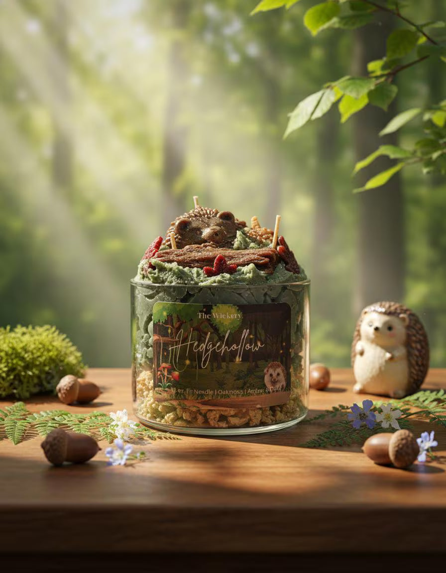 Hand-Poured Hedgehog Candle, Fir Needle Oakmoss Scent