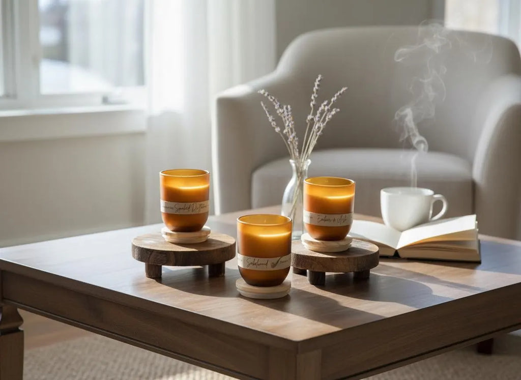 Amberwood Collection Candle Trio, Woodsy Luxury Scents