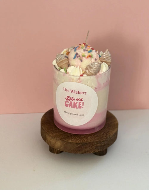 Birthday Cake Candle: Hand-Poured Dessert Candle with Whipped Wax Topping