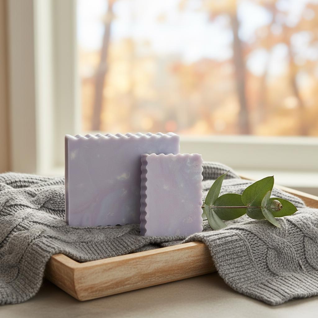 Knit & Chill Goat Milk Soap | Cozy Fresh Scent | Artisan Swirl Soap | 8 oz Bar or 4 oz Sample