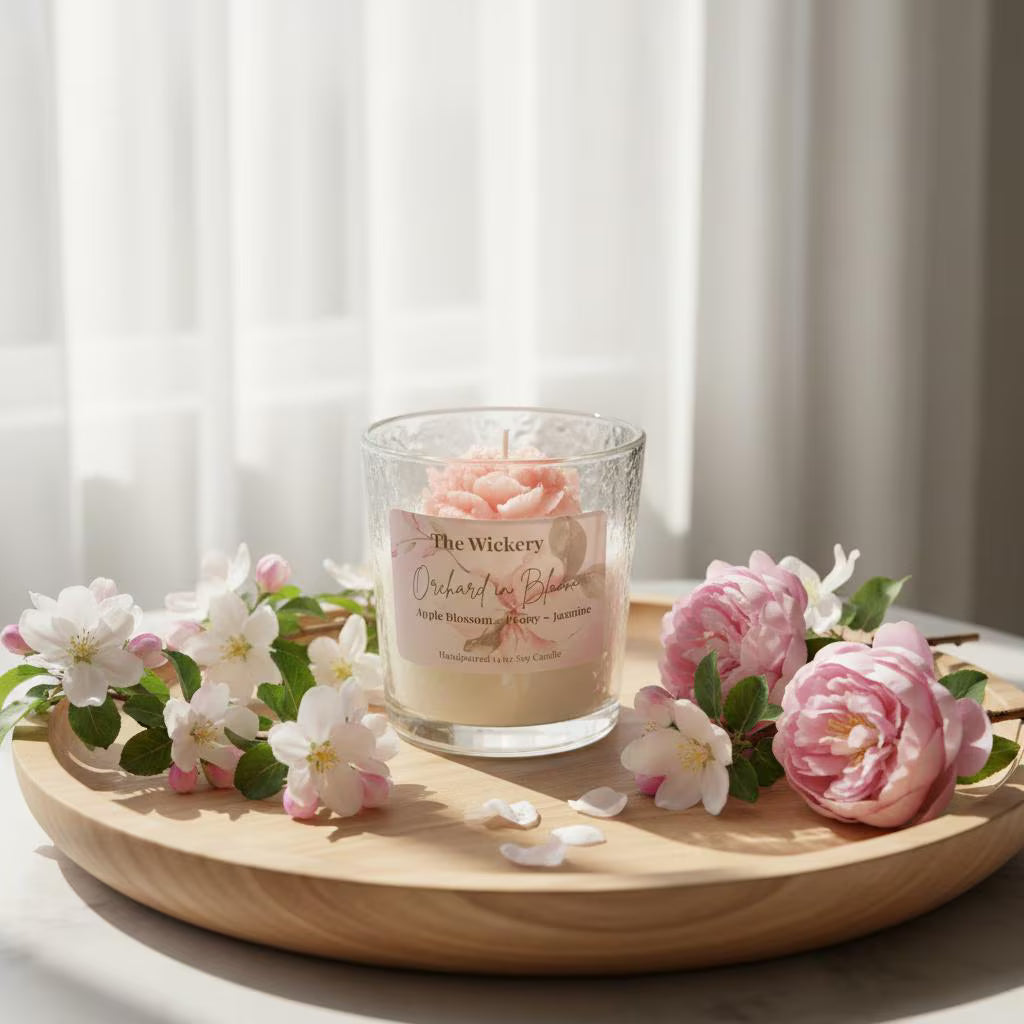 Orchard in Bloom Spring Candle Pink Apple Blossom Floral Soy Candle 14