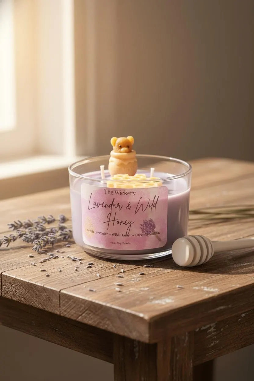 Lavender and Wild Honey Soy Candle Floral Honey Scent Handmade Candle