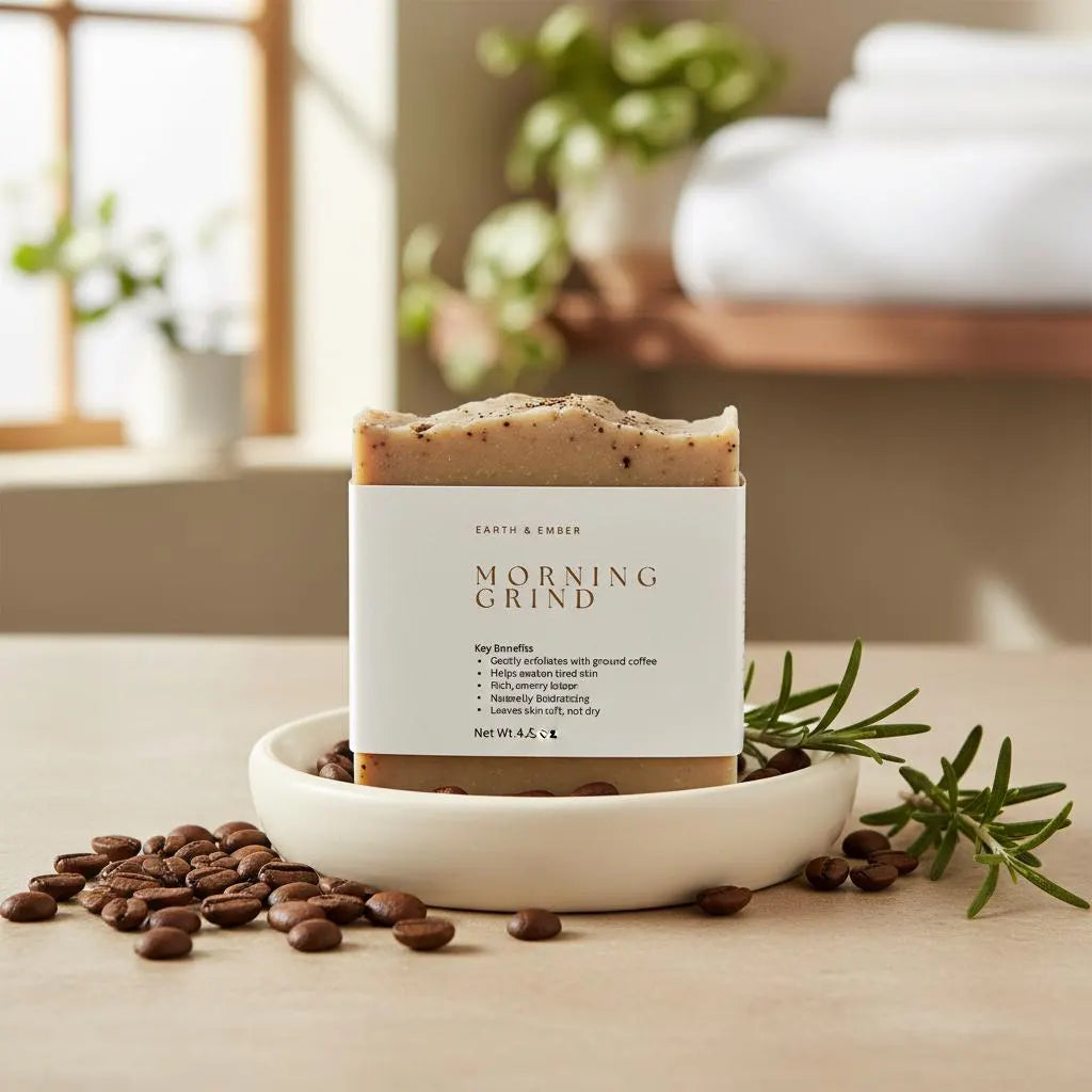 Morning Grind Tallow Soap Handmade Cold Process Coffee Soap Natural Exfoliating Bar