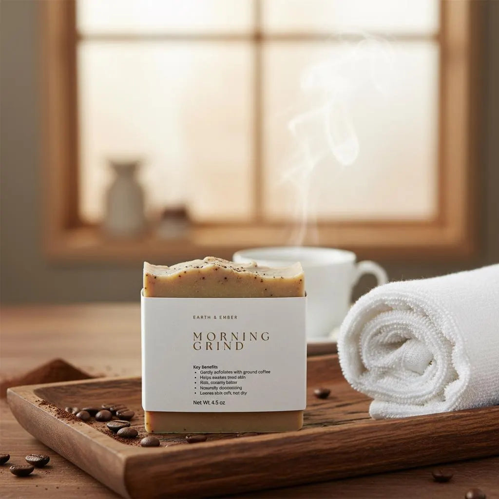 Morning Grind Tallow Soap Handmade Cold Process Coffee Soap Natural Exfoliating Bar