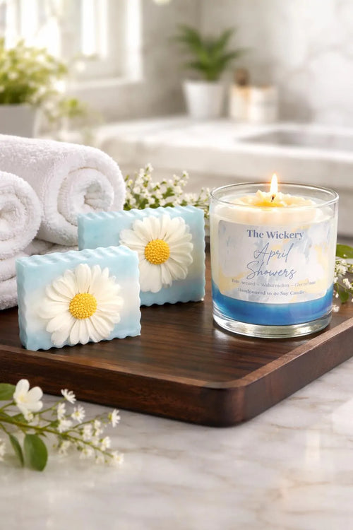 April’s Showers Goat Milk Soap | Fresh Rain Scent with Green & Floral Notes | Moisturizing Vitamin E + Mica | Spa-Fresh Bar Soap