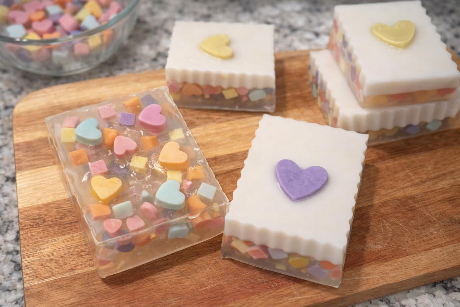 Conversation Heart Soap | Blueberry Peach Valentine's Gift