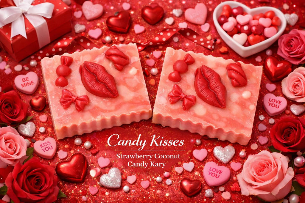Candy Kisses Soap – Strawberry Coconut Valentine’s Soap Bar