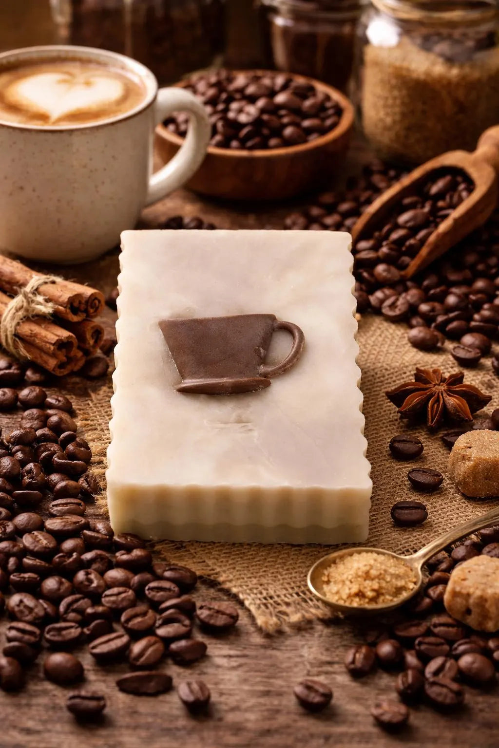 Coffee Latte Goat Milk Soap | Cocoa Color, Creamy Handmade Soap