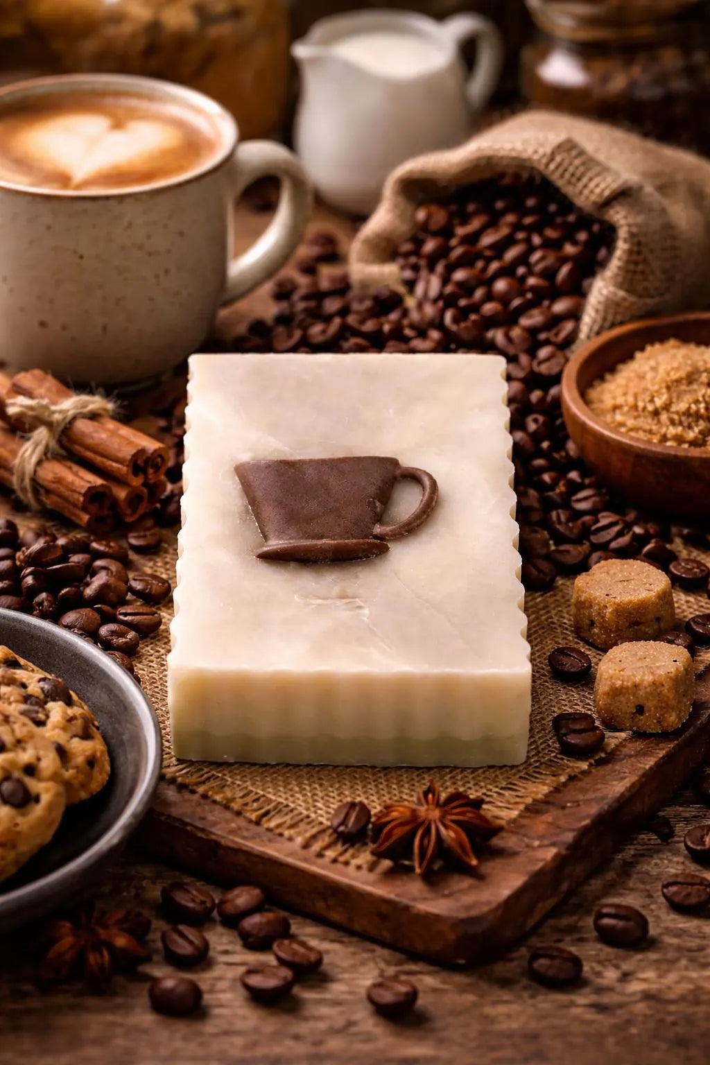 Coffee Latte Goat Milk Soap | Cocoa Color, Creamy Handmade Soap