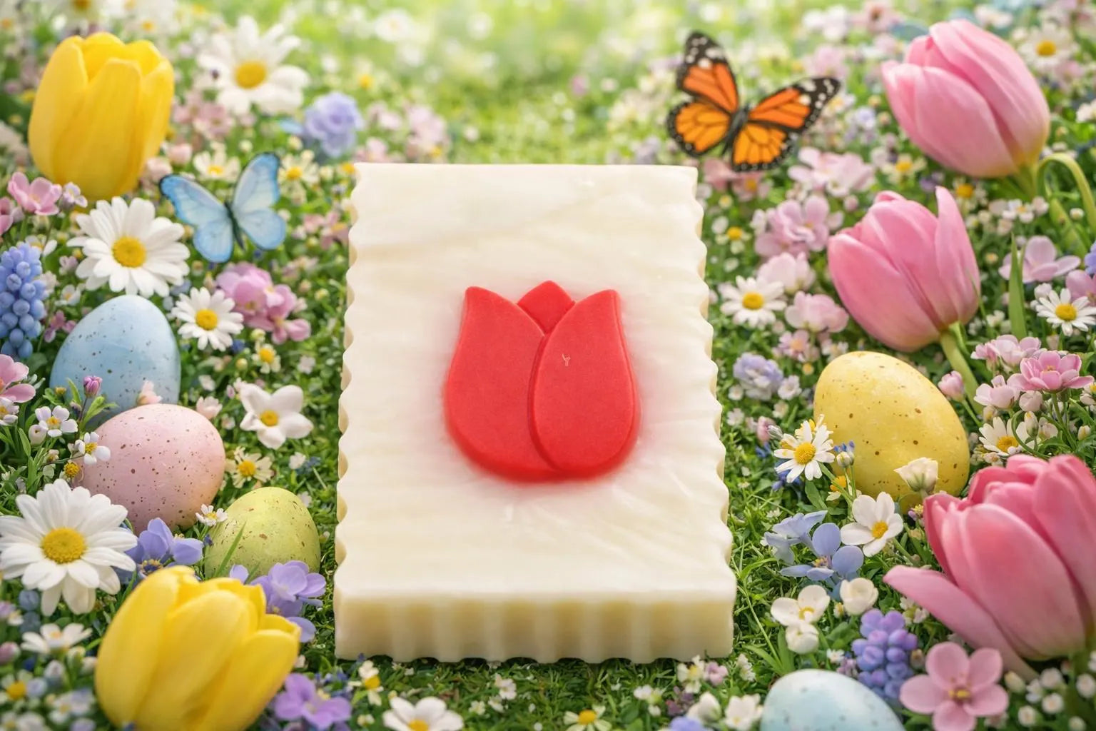 Tulip Goat Milk Soap, Fresh Floral Scent, Handmade Spring Soap