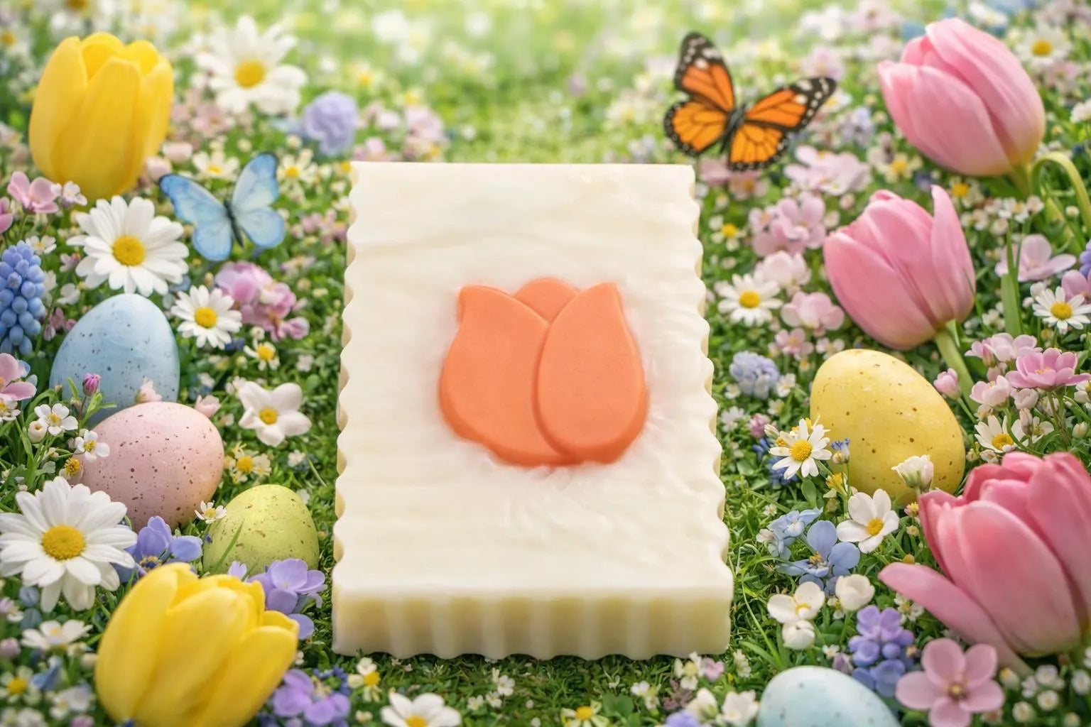 Tulip Goat Milk Soap, Fresh Floral Scent, Handmade Spring Soap