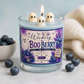 Boo Berry Halloween Candle Blueberry Scented Ghost Candle in Clear Jar