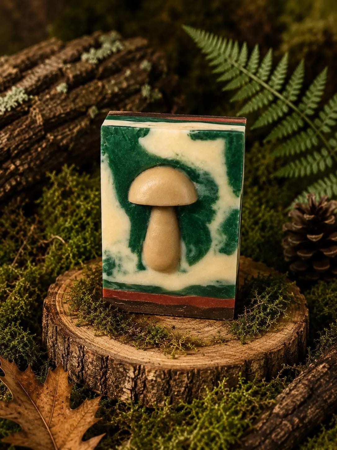 Forest Forge Goat Milk Soap | Oakmoss, Cedarwood & Patchouli | Woodland Mushroom Soap