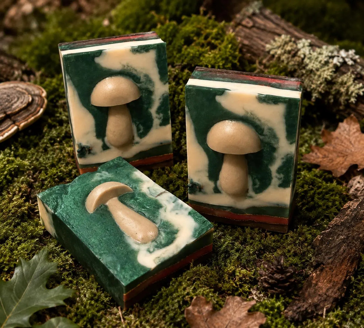 Forest Forge Goat Milk Soap | Oakmoss, Cedarwood & Patchouli | Woodland Mushroom Soap