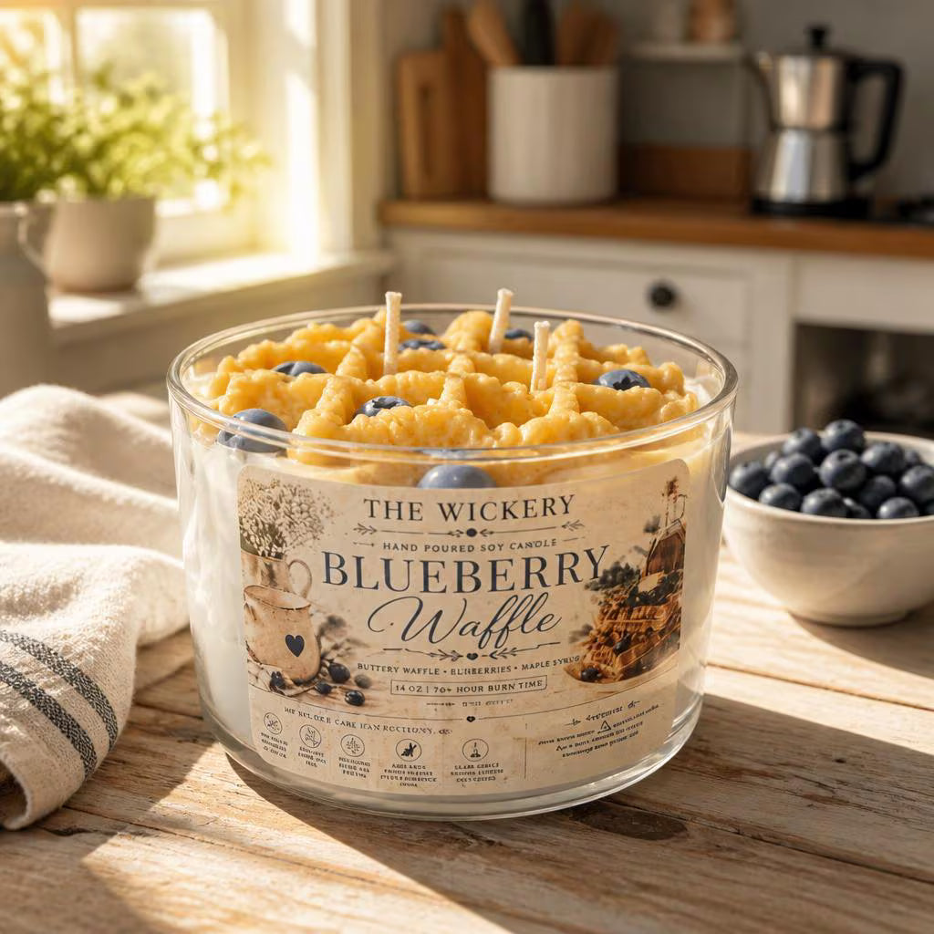 Blueberry Muffin Scented Candle: Hand-Poured Soy Coconut Wax