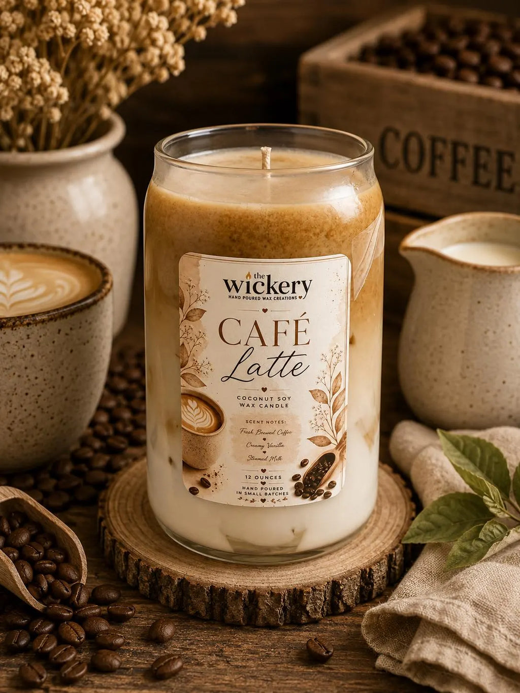 Handmade Coconut Soy Latte Candles, Iced Latte Appearance, Coffee Lover Gift