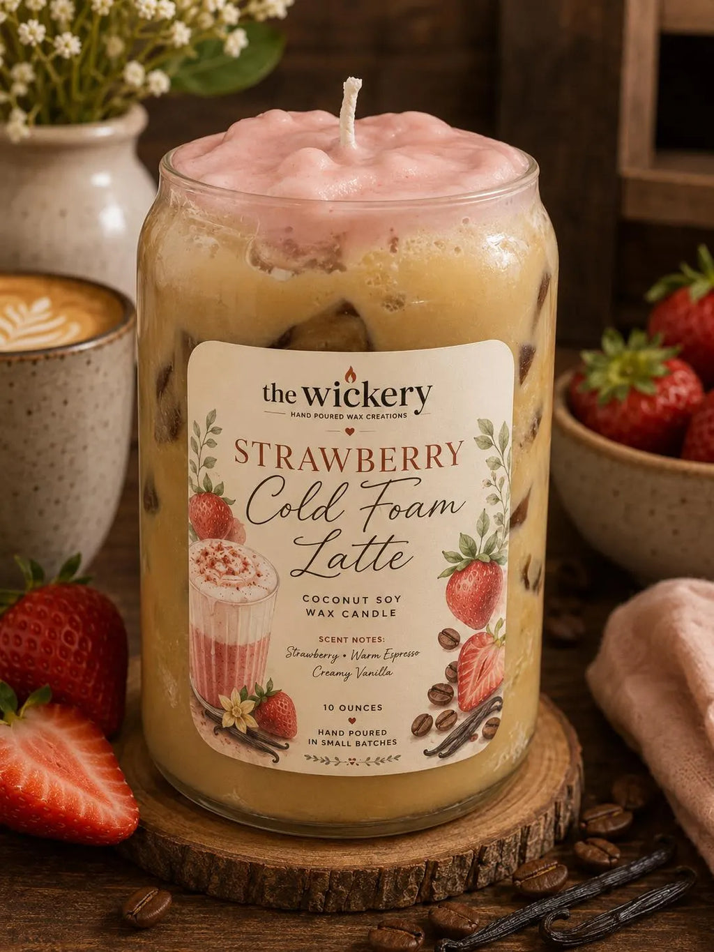 Handmade Coconut Soy Latte Candles, Iced Latte Appearance, Coffee Lover Gift