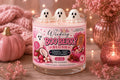 Boo Berry Blush Candle – Pink Ghost Embeds, Strawberry Coconut Scent (10 oz)