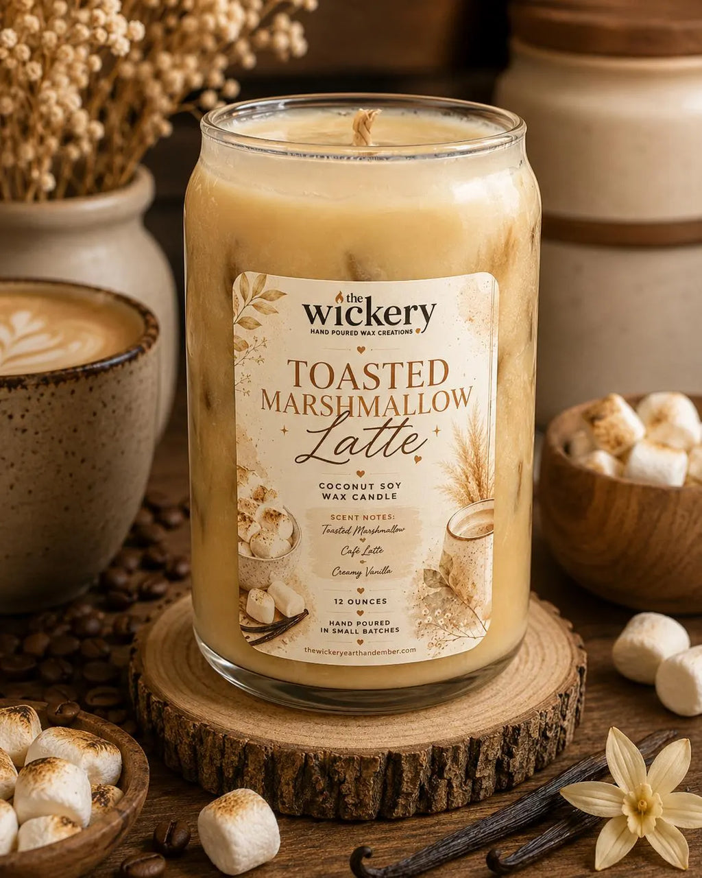Handmade Coconut Soy Latte Candles, Iced Latte Appearance, Coffee Lover Gift