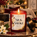 Silk & Smoke Candle | Amber Vanilla Woods Scent | 10 oz Soy Coconut Wax